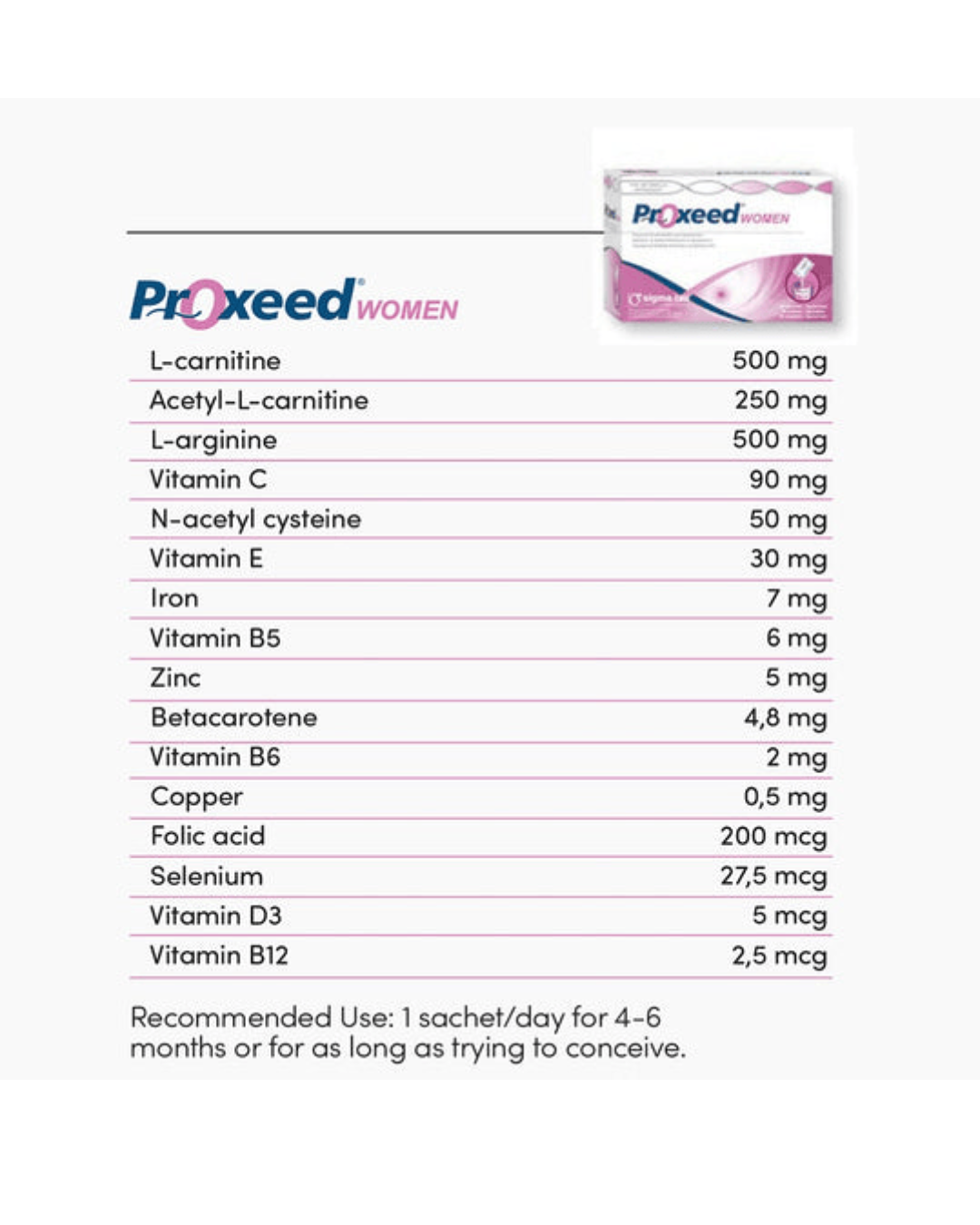 Proxeed Women X 30 Sachets-mediglow.ng-medigllllowhealthcare-back